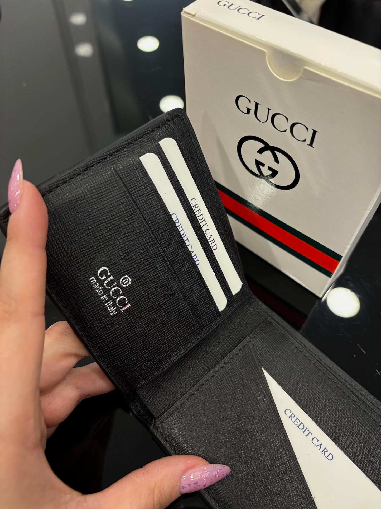 Gucci monogram black wallet