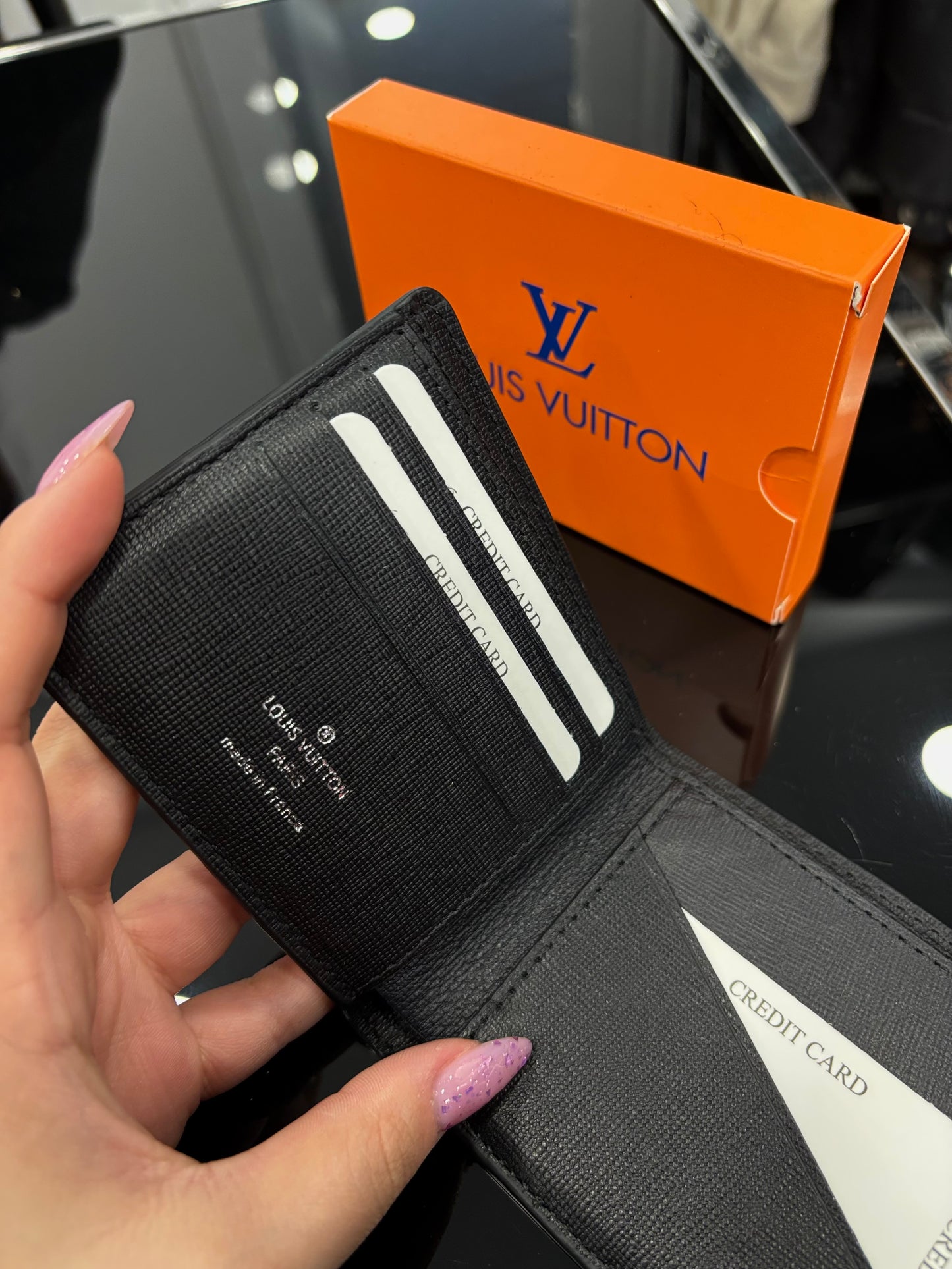 Louis Vuitton monogram black wallet