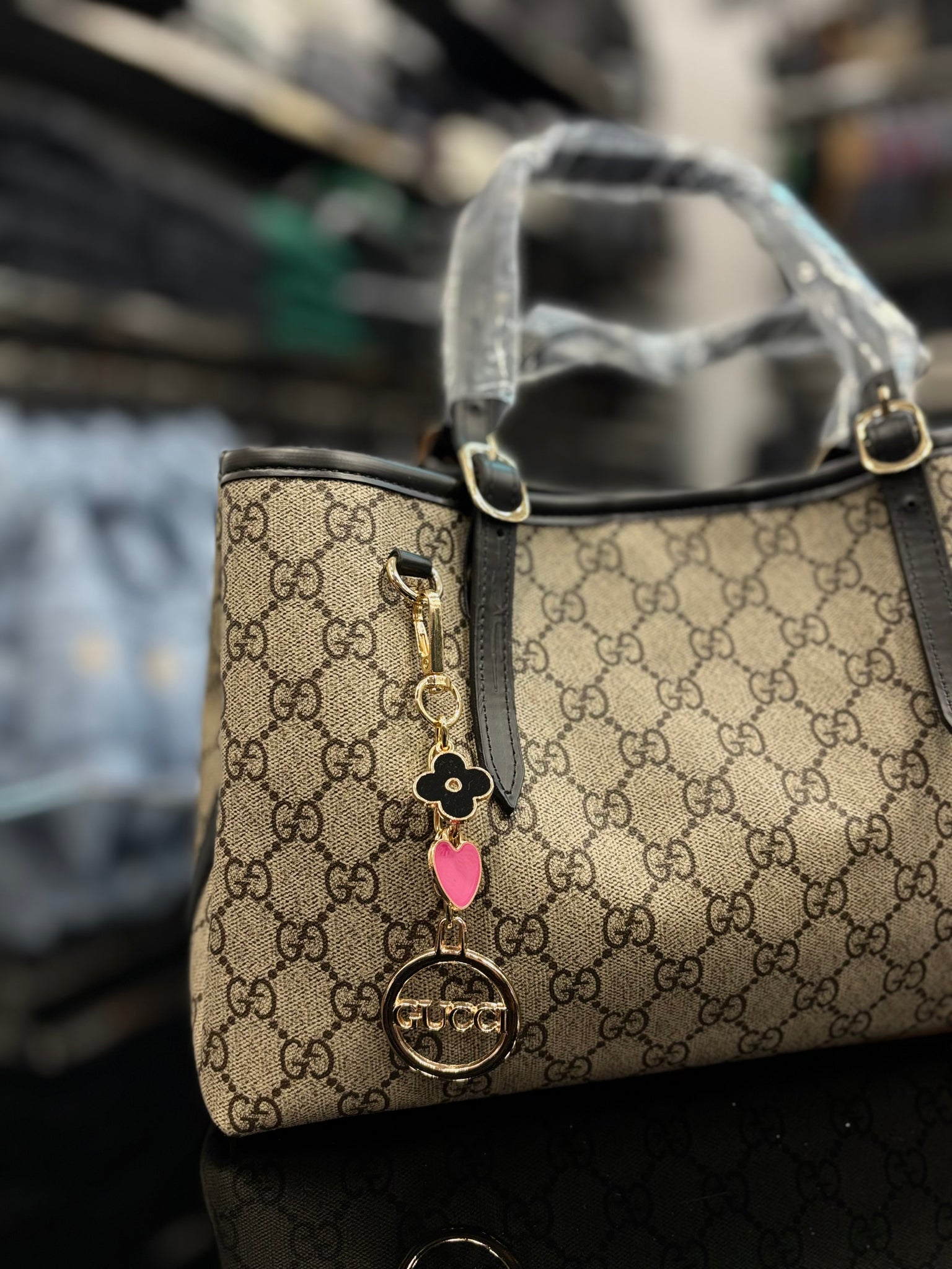 Gucci GG Emblem Tote black bag