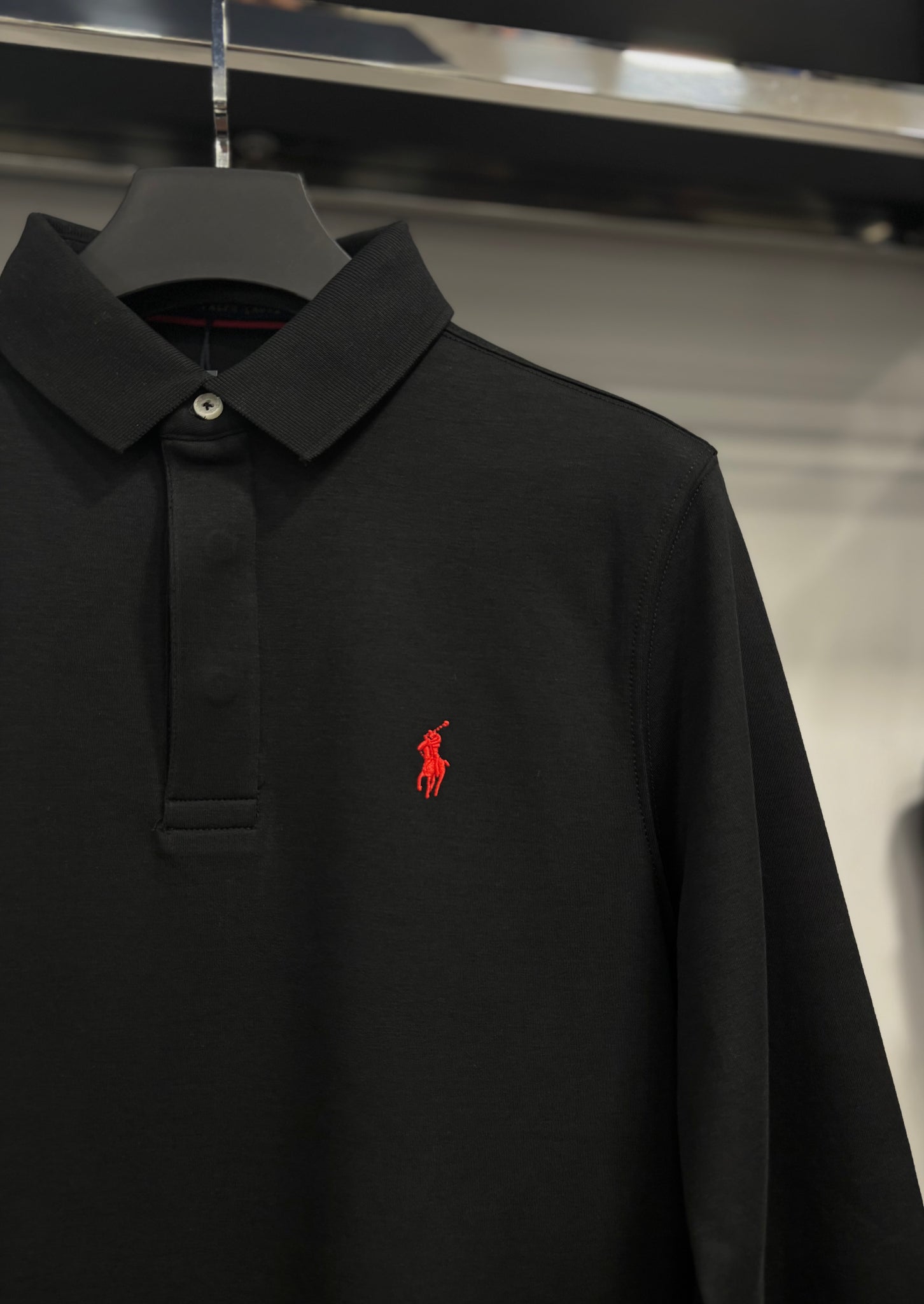 Polo Ralph Lauren long sleeve with a collar black blouse