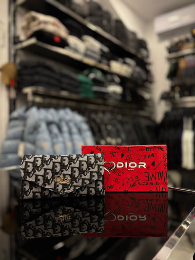 Dior Saddle Lotus black wallet