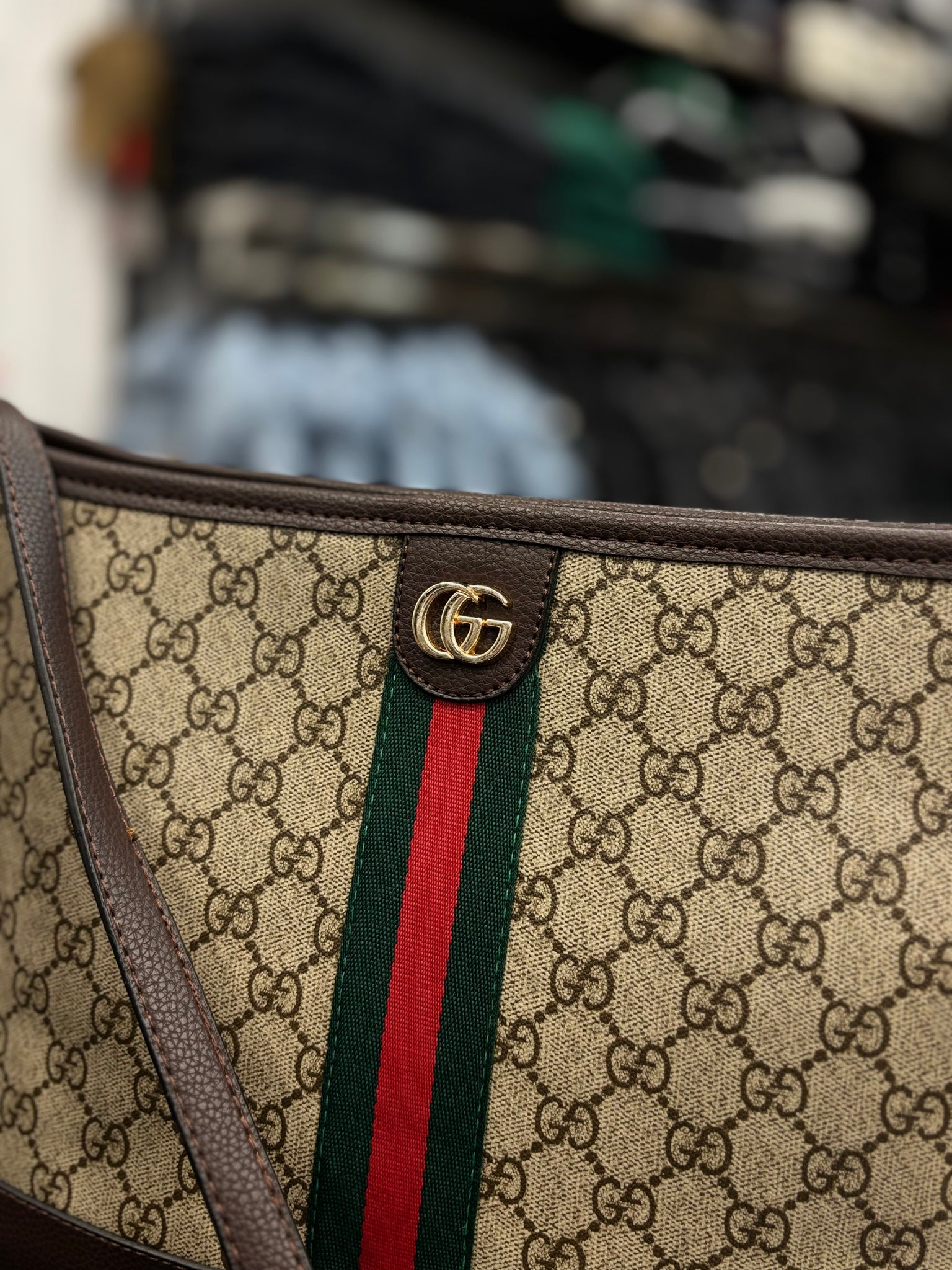 Gucci Ophidia GG large size shoulder brown bag