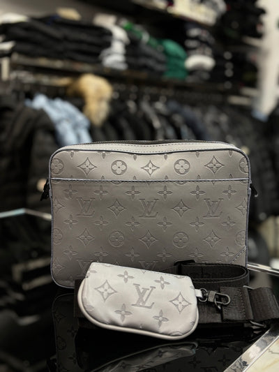 Louis Vuitton Duo Messenger Monogram Shadow grey bag ώμου/χιαστί