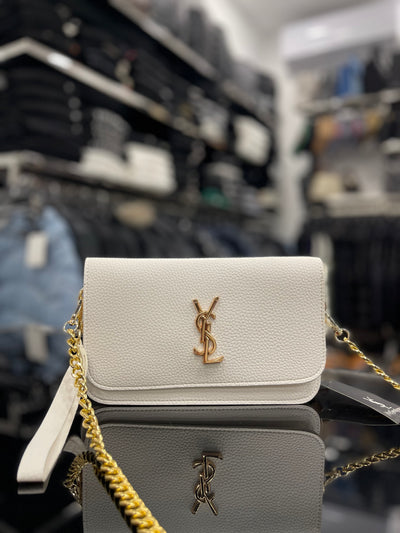 Yves Saint Laurent white bag