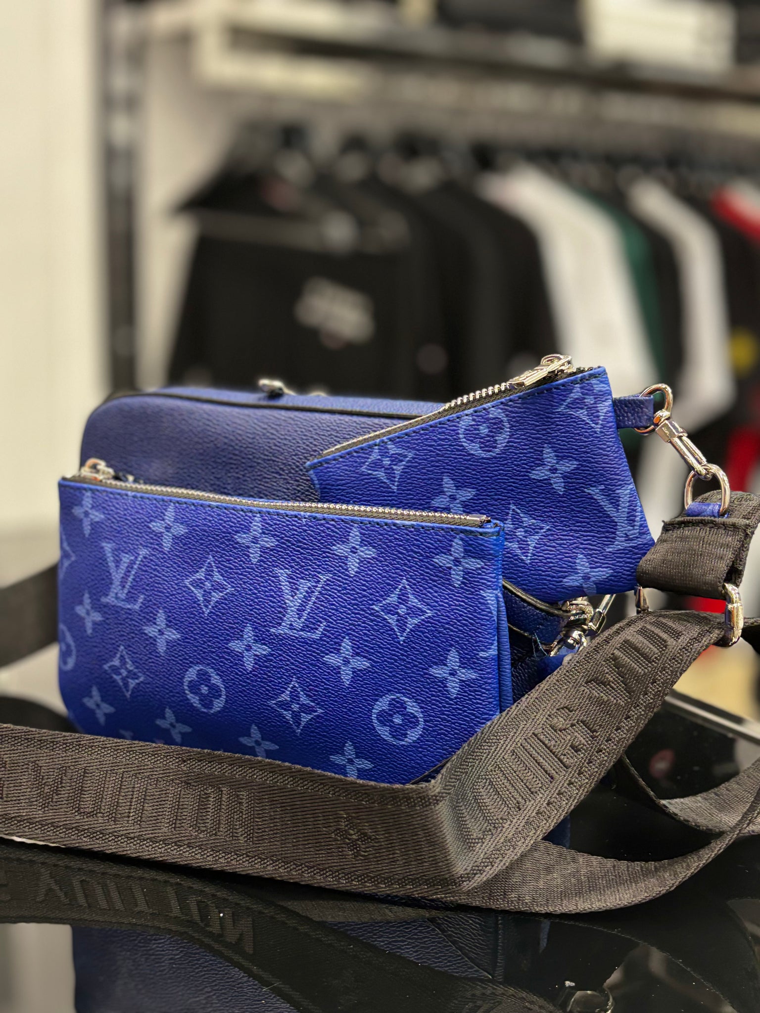 Louis Vuitton Trio Blue bag ωμού/χιαστί