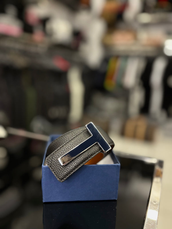 Tom Ford Men's Leather Belt Black