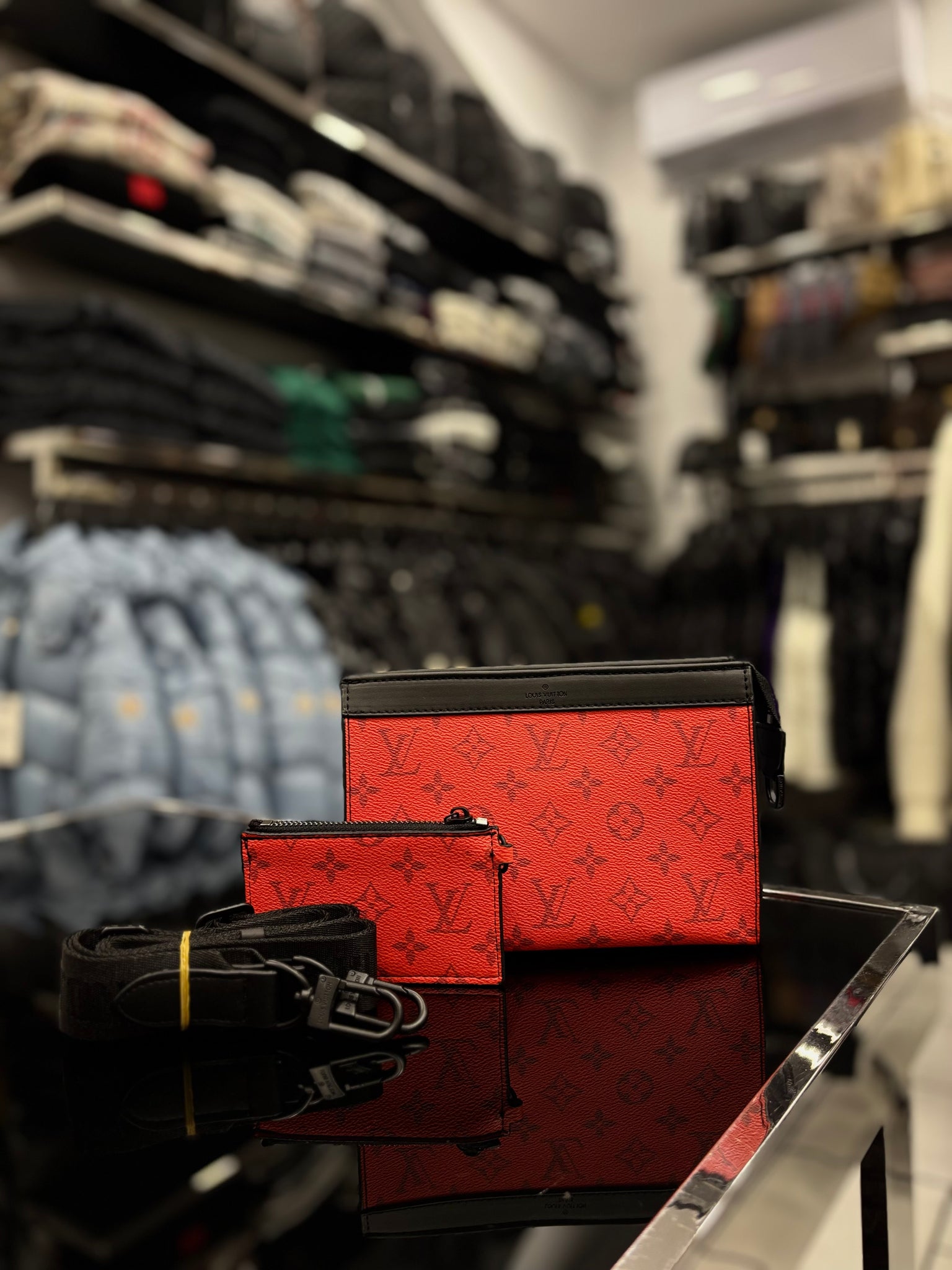 Louis Vuitton Monogram red bag