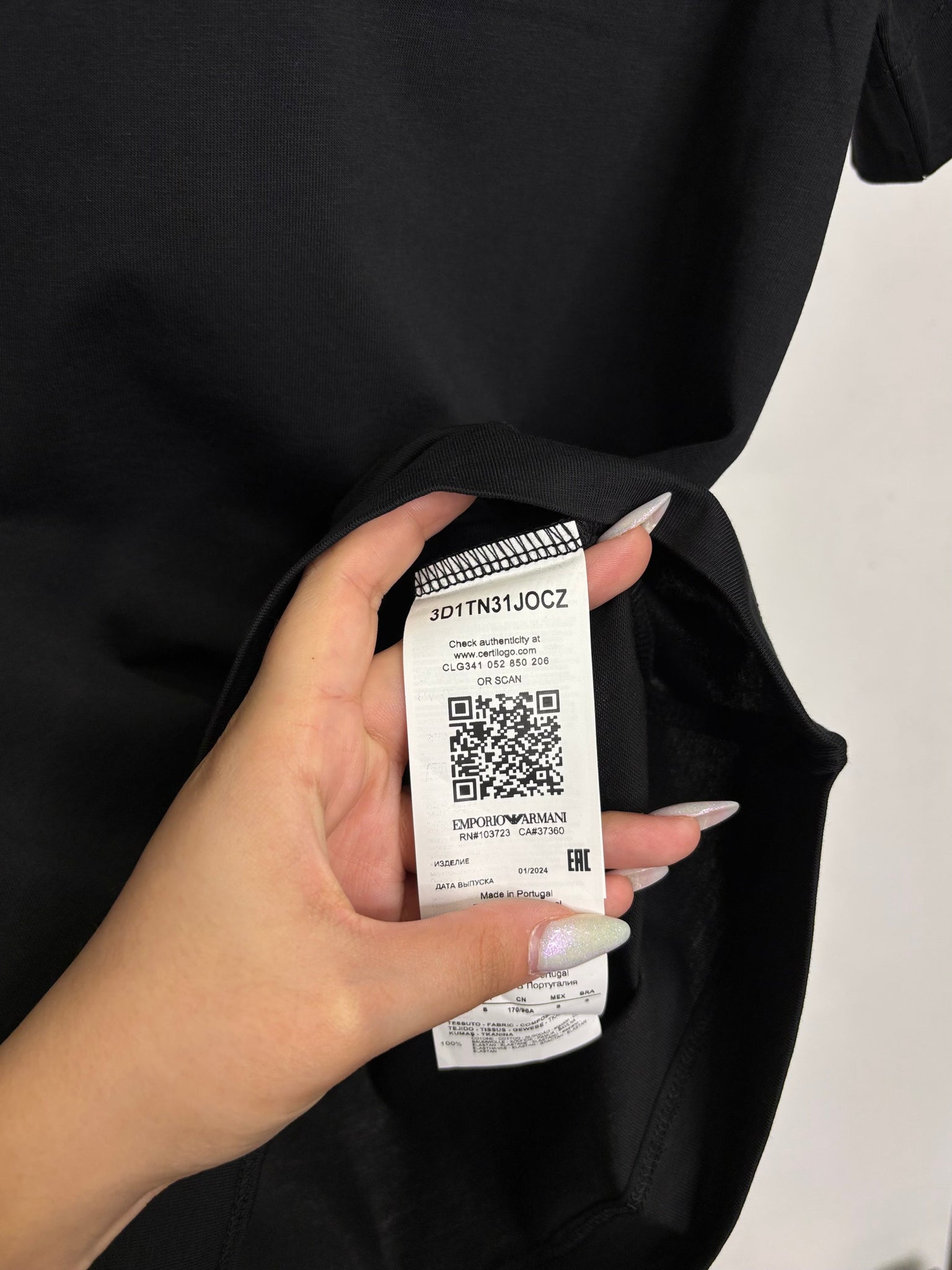 Emporio Armani black t-shirt code no1