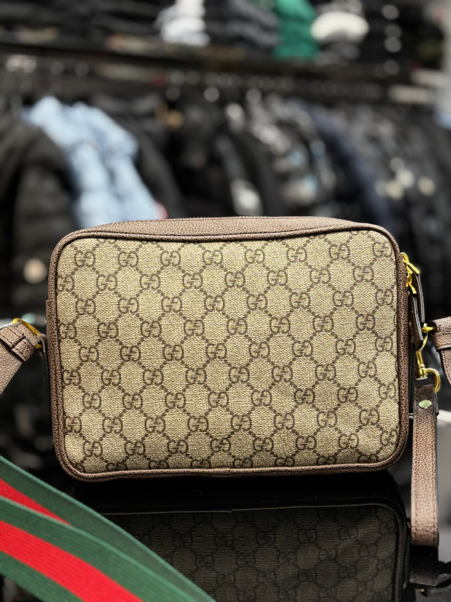 Gucci Ophidia GG Supreme brown bag ώμου/χιαστί