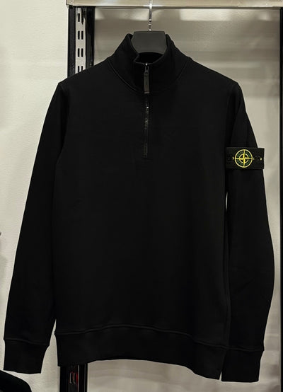 Stone island black half zip hoodie