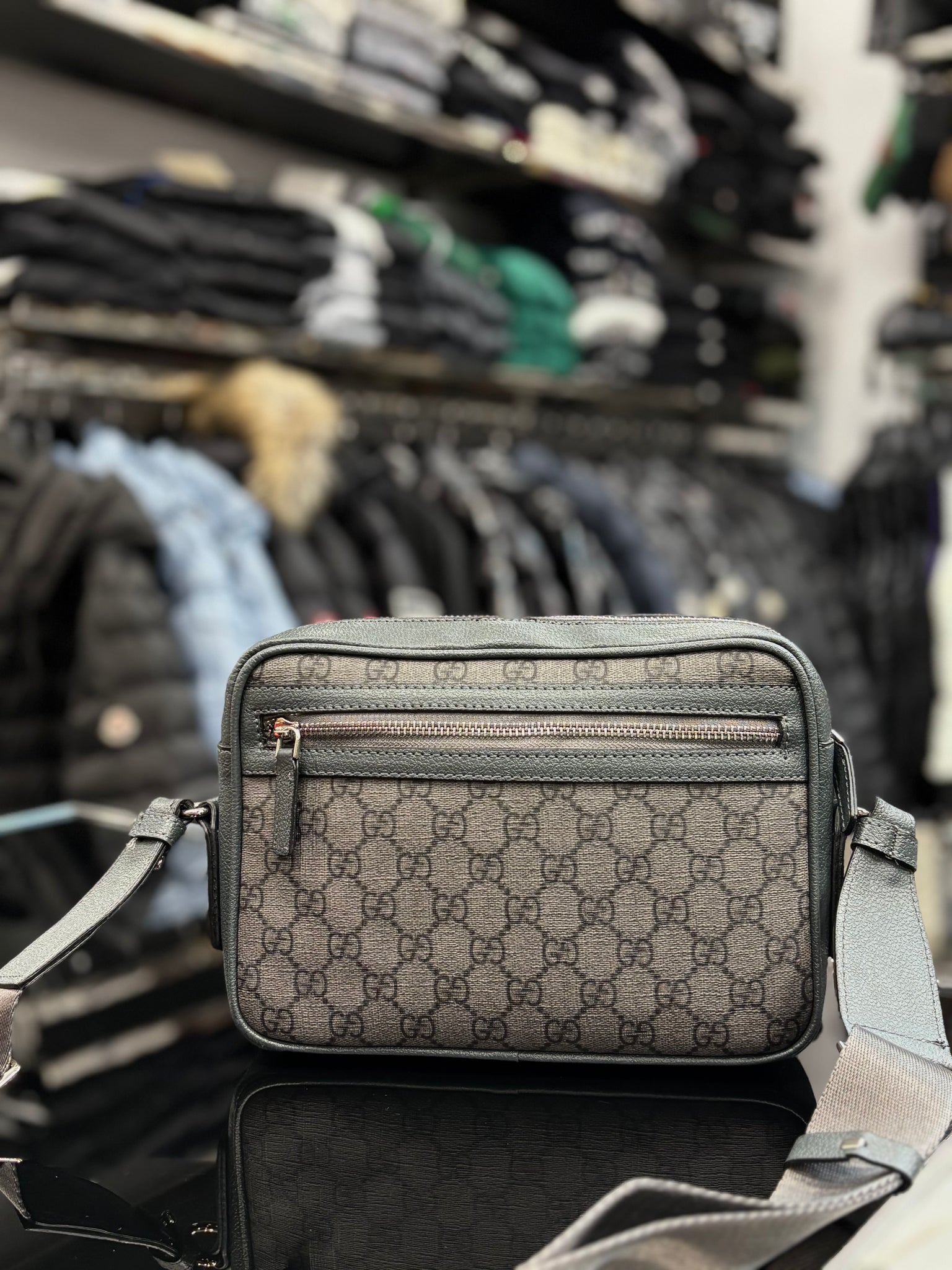 Gucci Ophidia GG Supreme grey bag ώμου/χιαστί