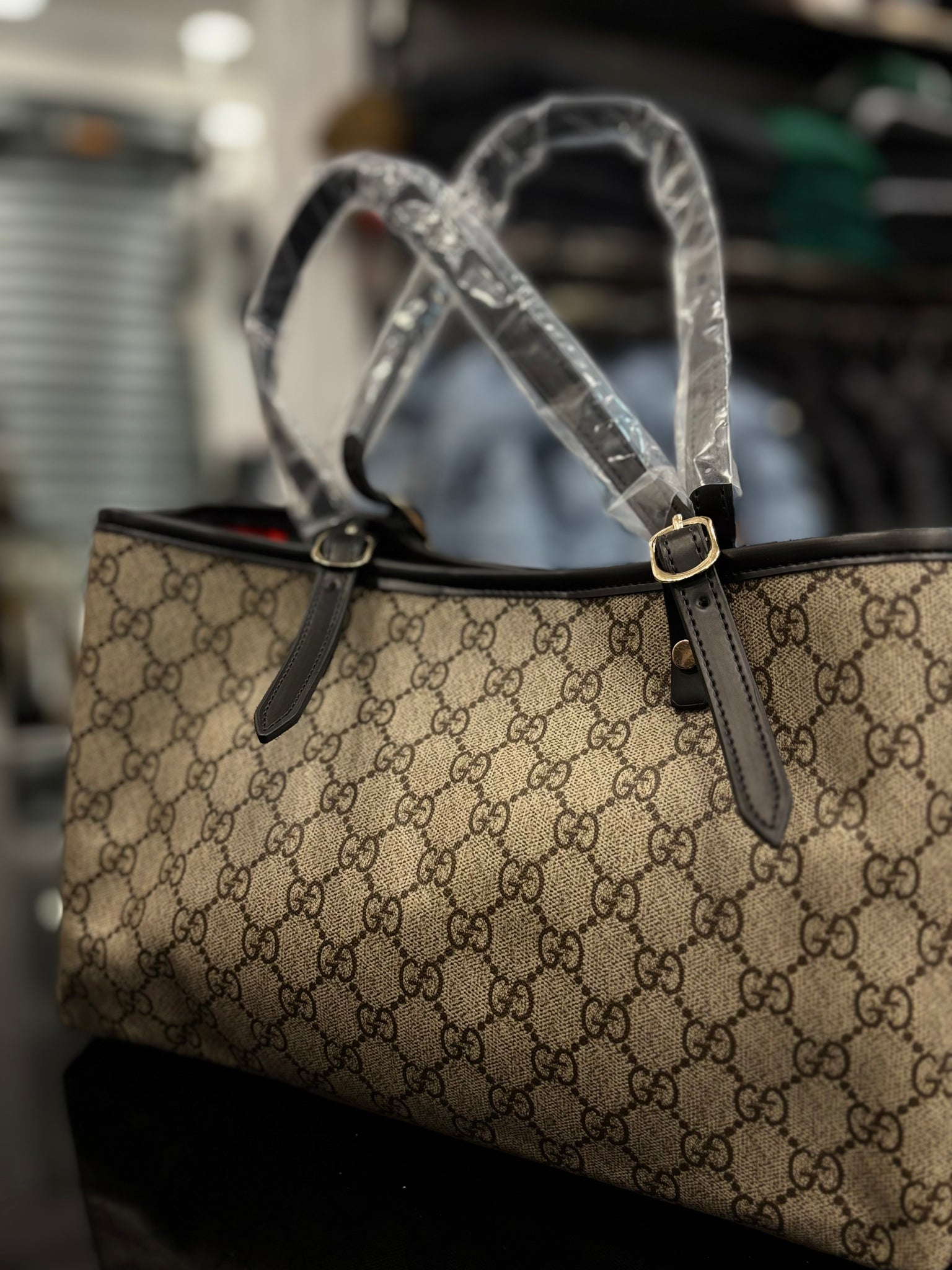 Gucci GG Emblem Tote black bag