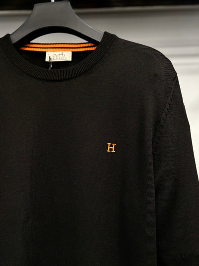 Hermes sleeve sweater black
