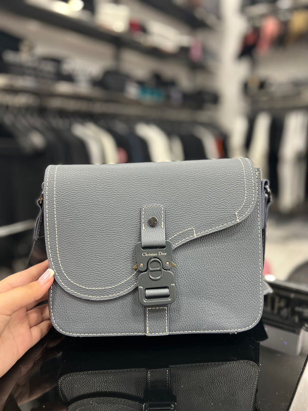 Dior Grained Calfskin Saddle Messenger Bag