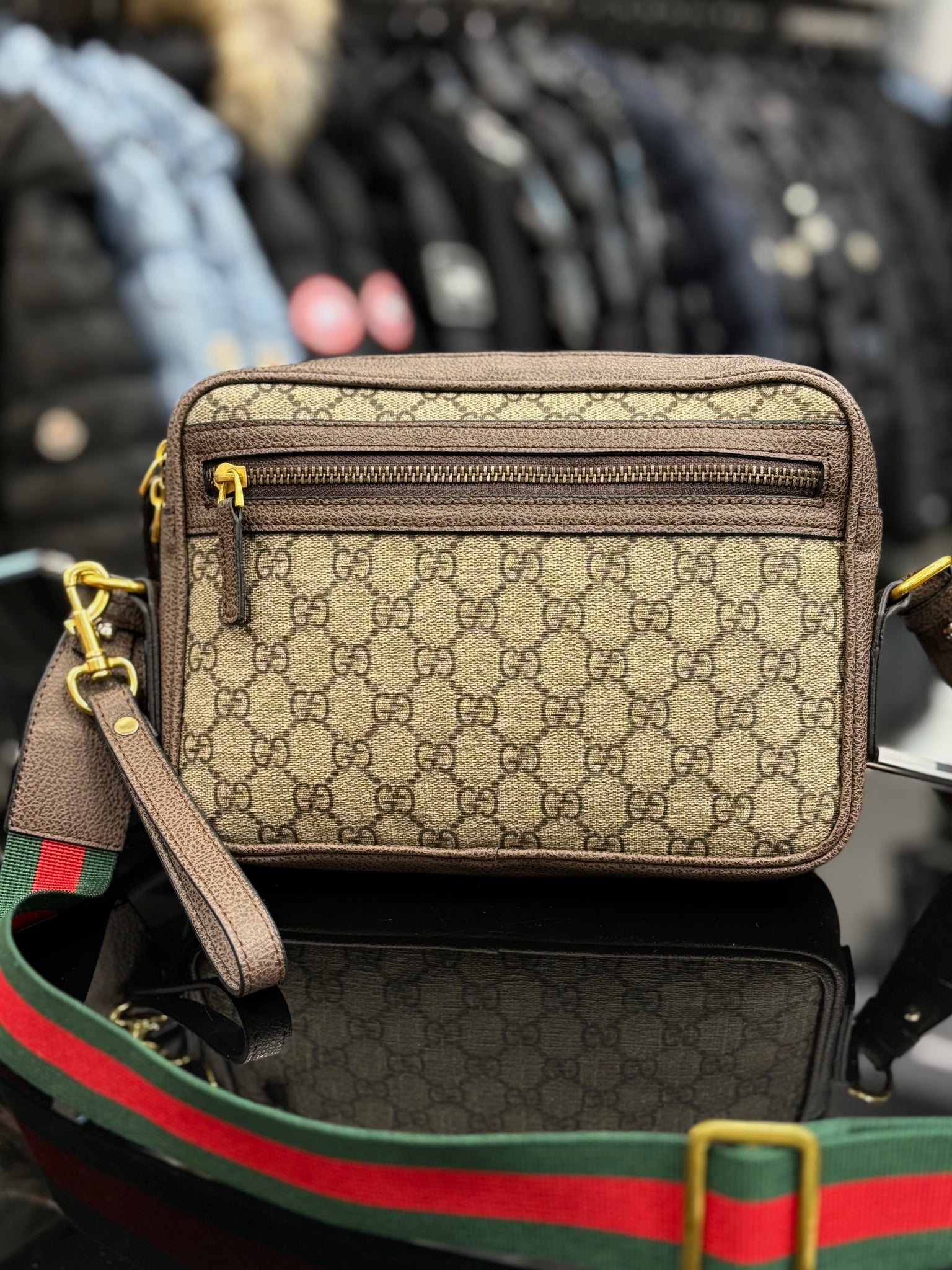 Gucci Ophidia GG Supreme brown bag ώμου/χιαστί