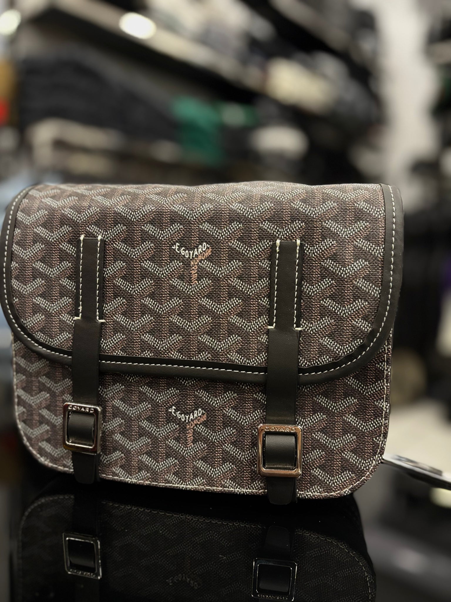 Goyard Belvedere MM Goyardine brown bag