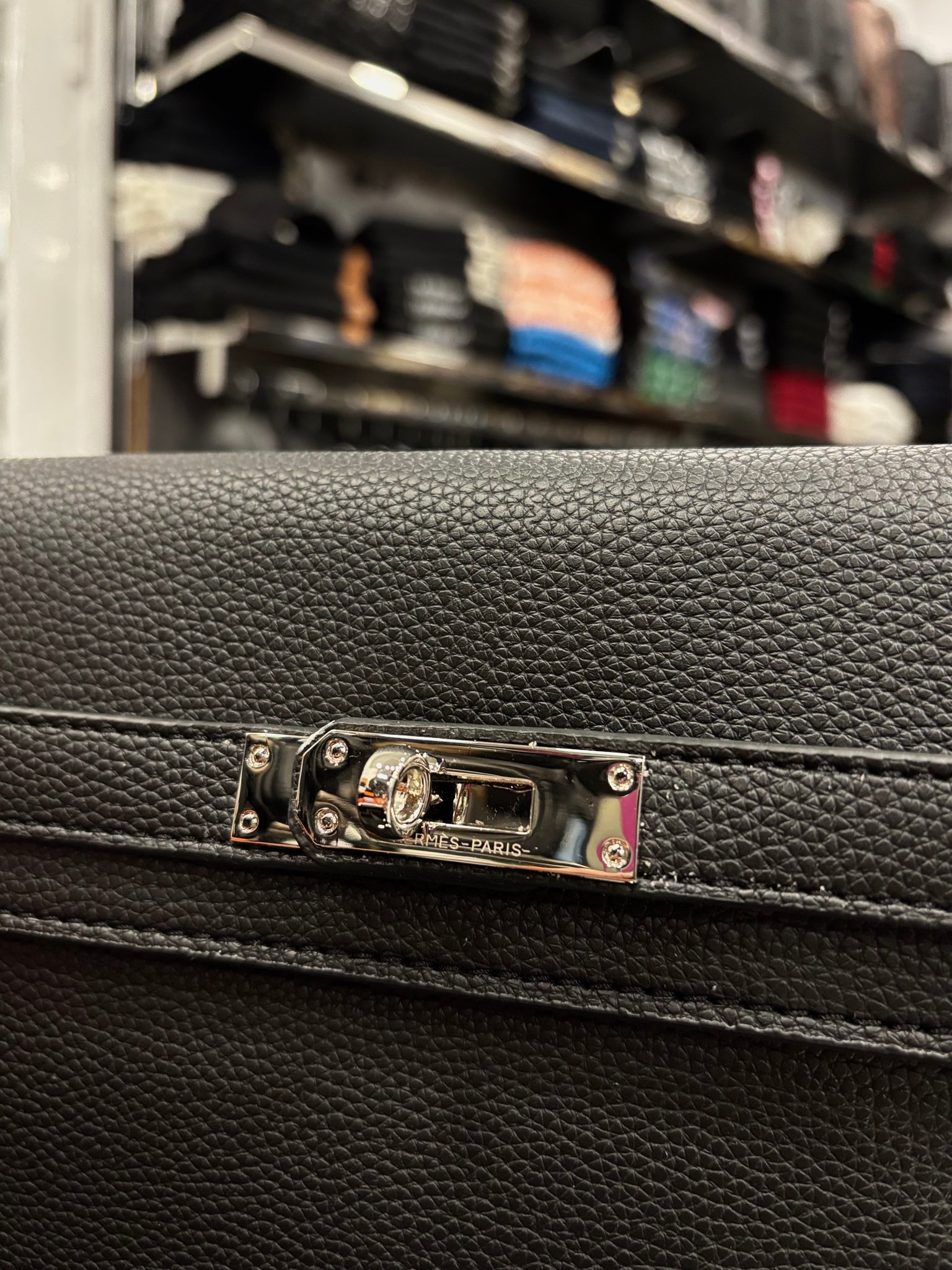 Hermès Kelly Dépêches 25 Pouch black bag