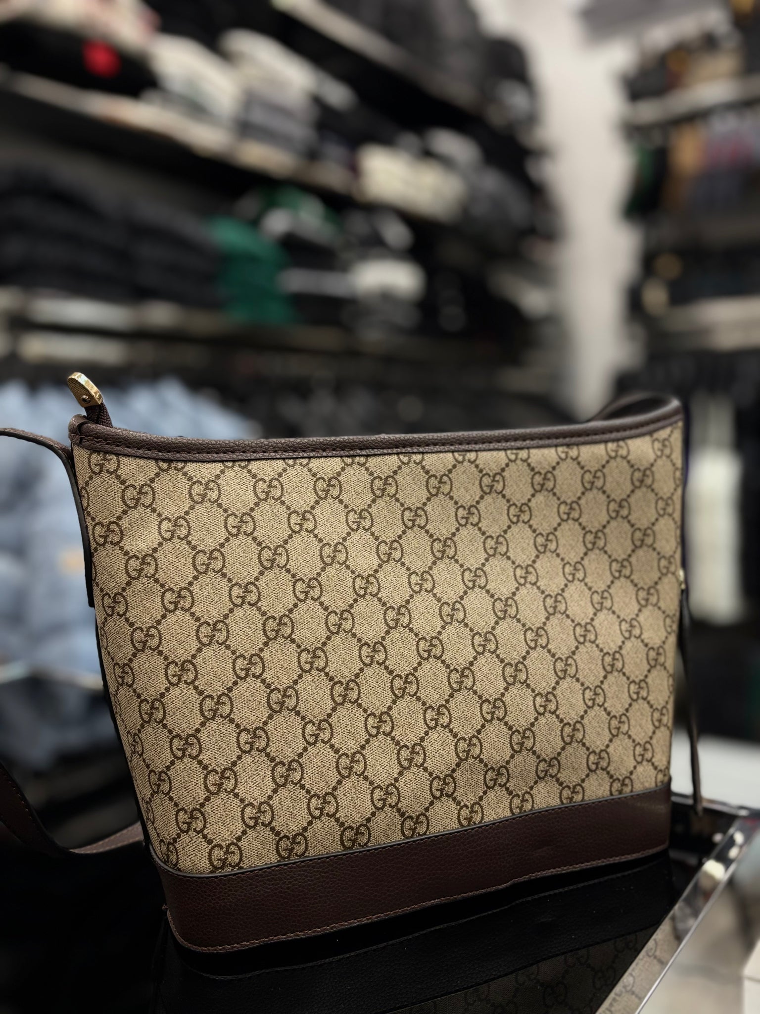 Gucci Ophidia GG large size shoulder brown bag