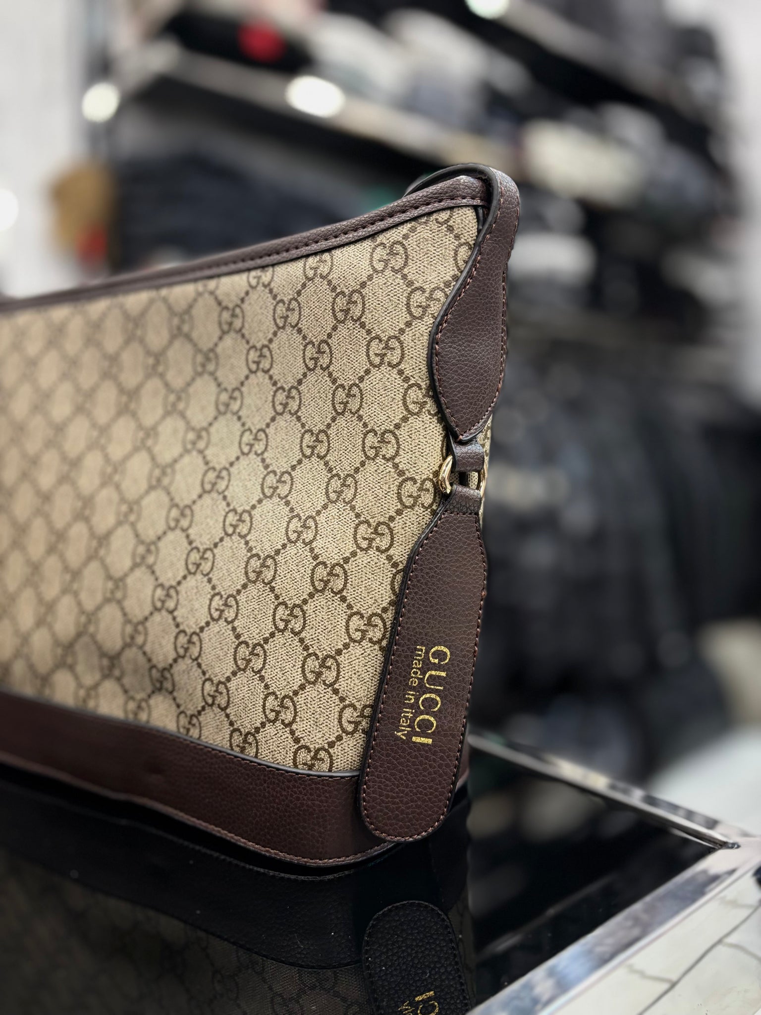 Gucci Ophidia GG large size shoulder brown bag