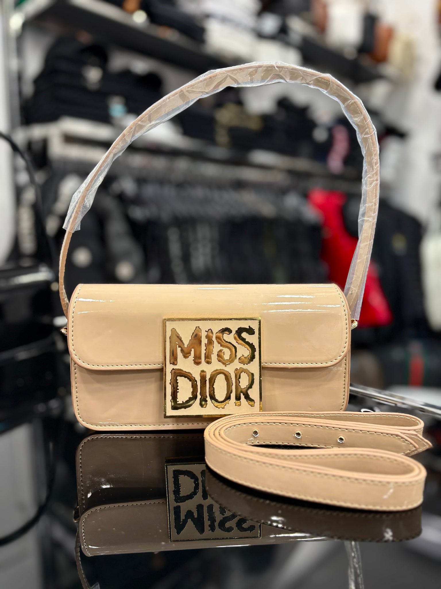 Miss Dior Patent Leather Beige