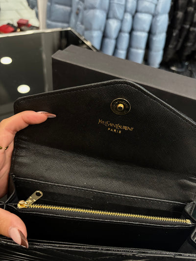 YSL Cassandre matelasse black wallet