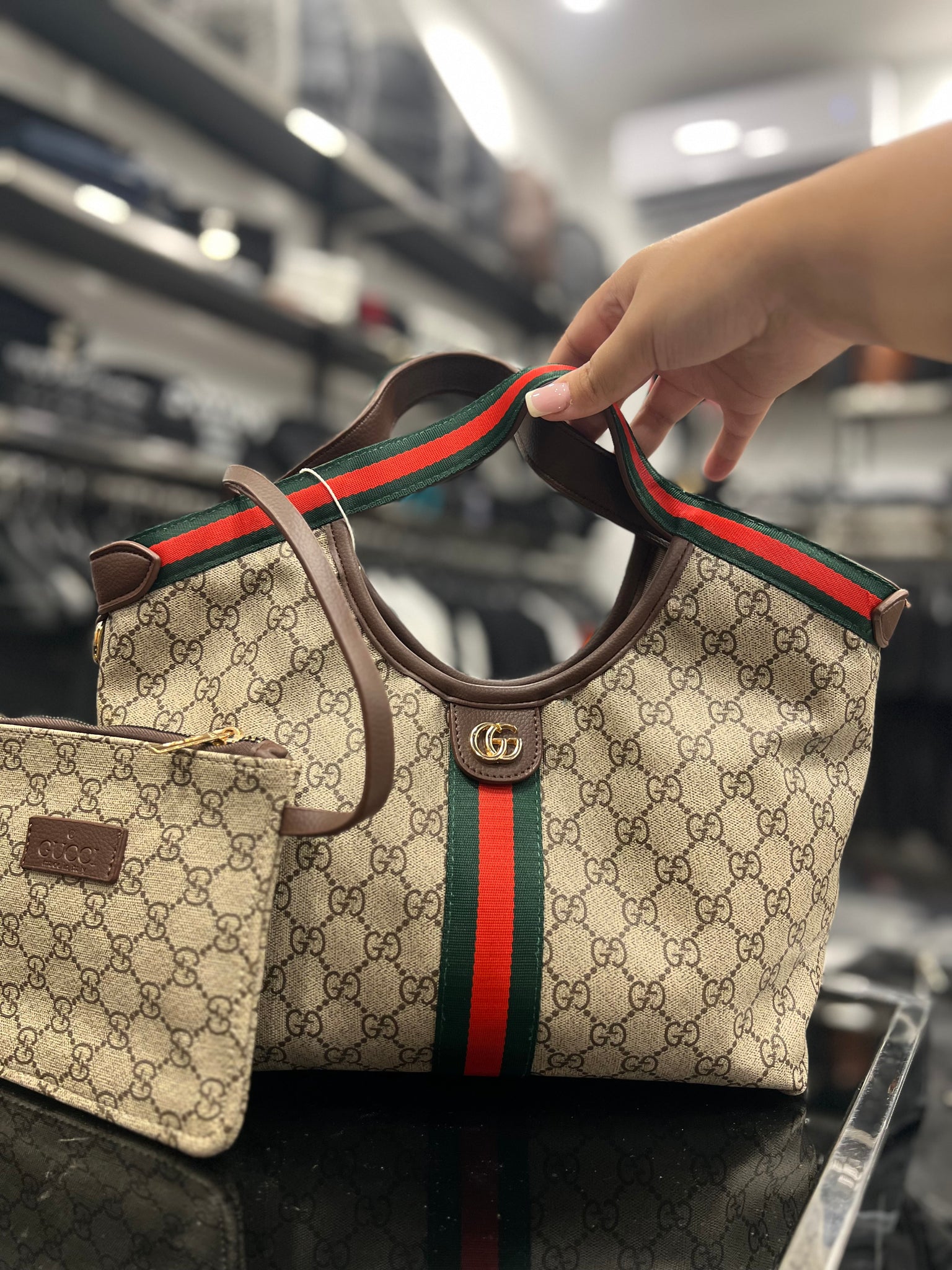 Gucci Giglio Small Tote Bag Beige