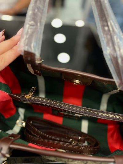 Gucci GG Emblem Tote dark brown bag