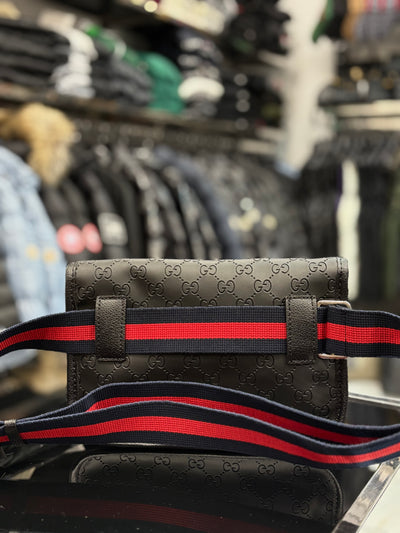 Gucci Ophidia GG Monogram black bag μέσης/χιαστί