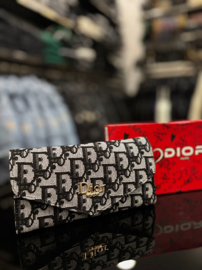 Dior Saddle Lotus black wallet