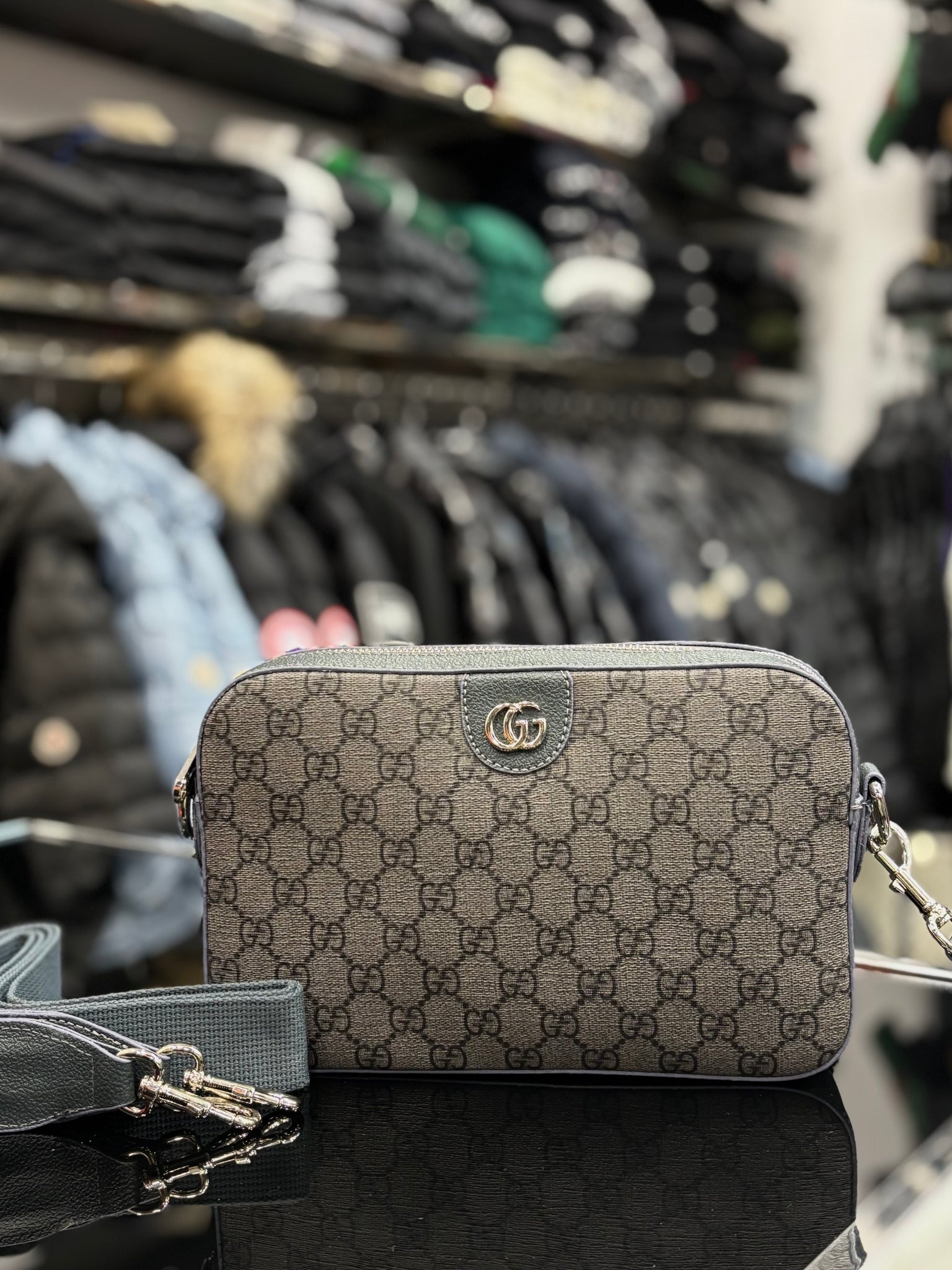 Gucci Ophidia GG Supreme blue bag ώμου/χιαστί