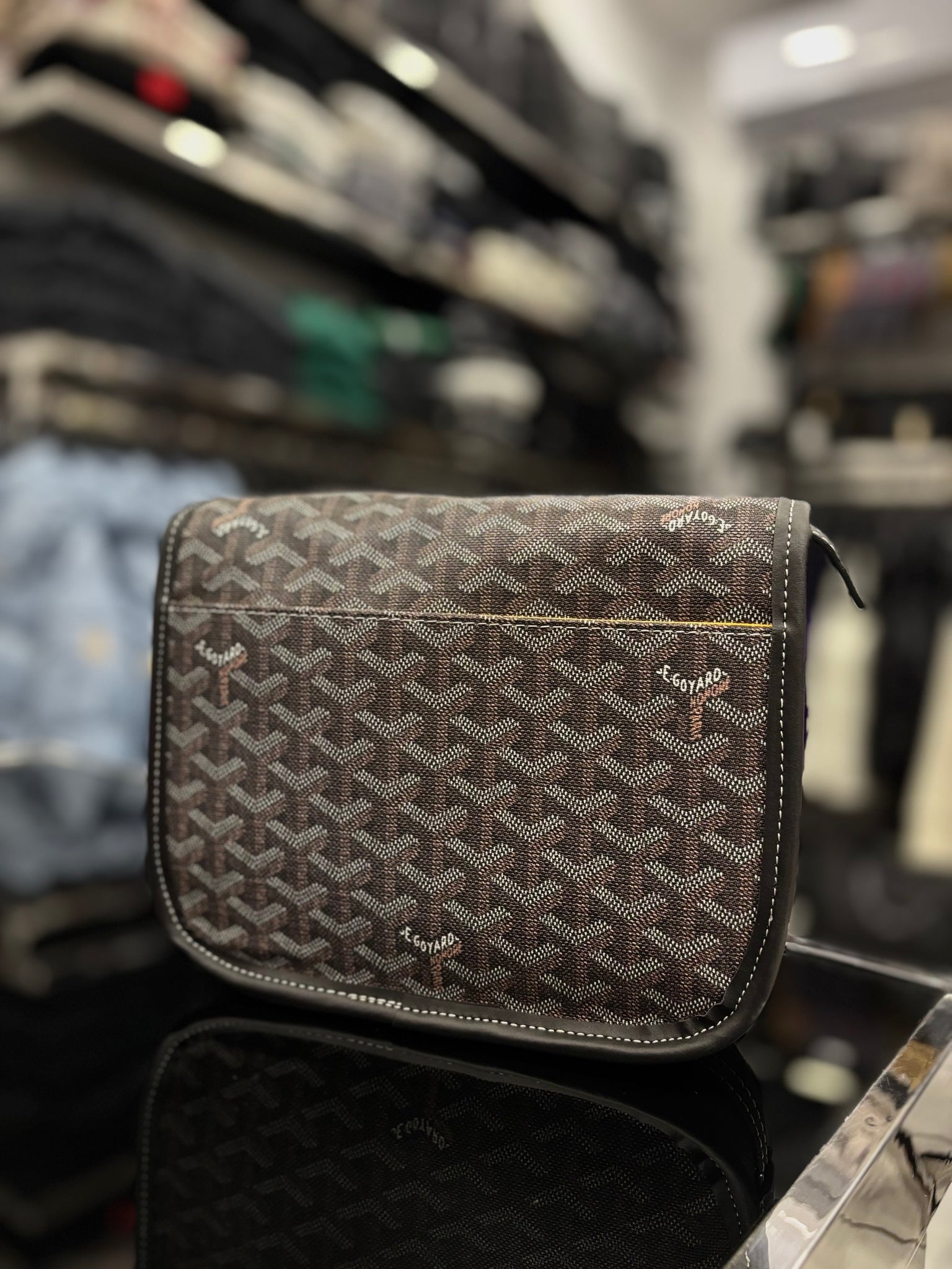 Goyard Belvedere MM Goyardine brown bag