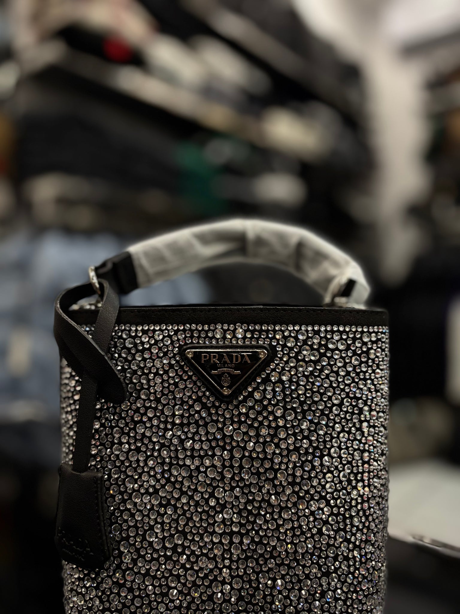 Prada Re-Edition 2005 with crystals black bag