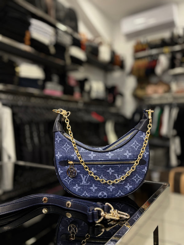 Louis Vuitton Monogram Jacquard Denim Shoulder Bag Blue