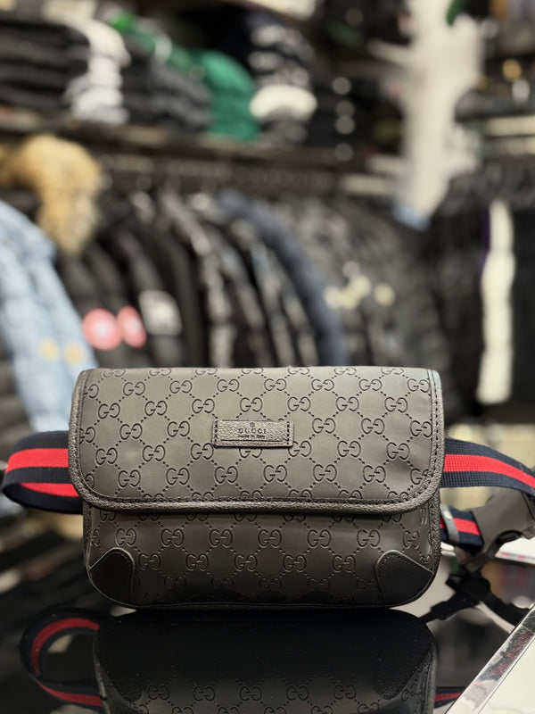 Gucci Ophidia GG Monogram black bag μέσης/χιαστί