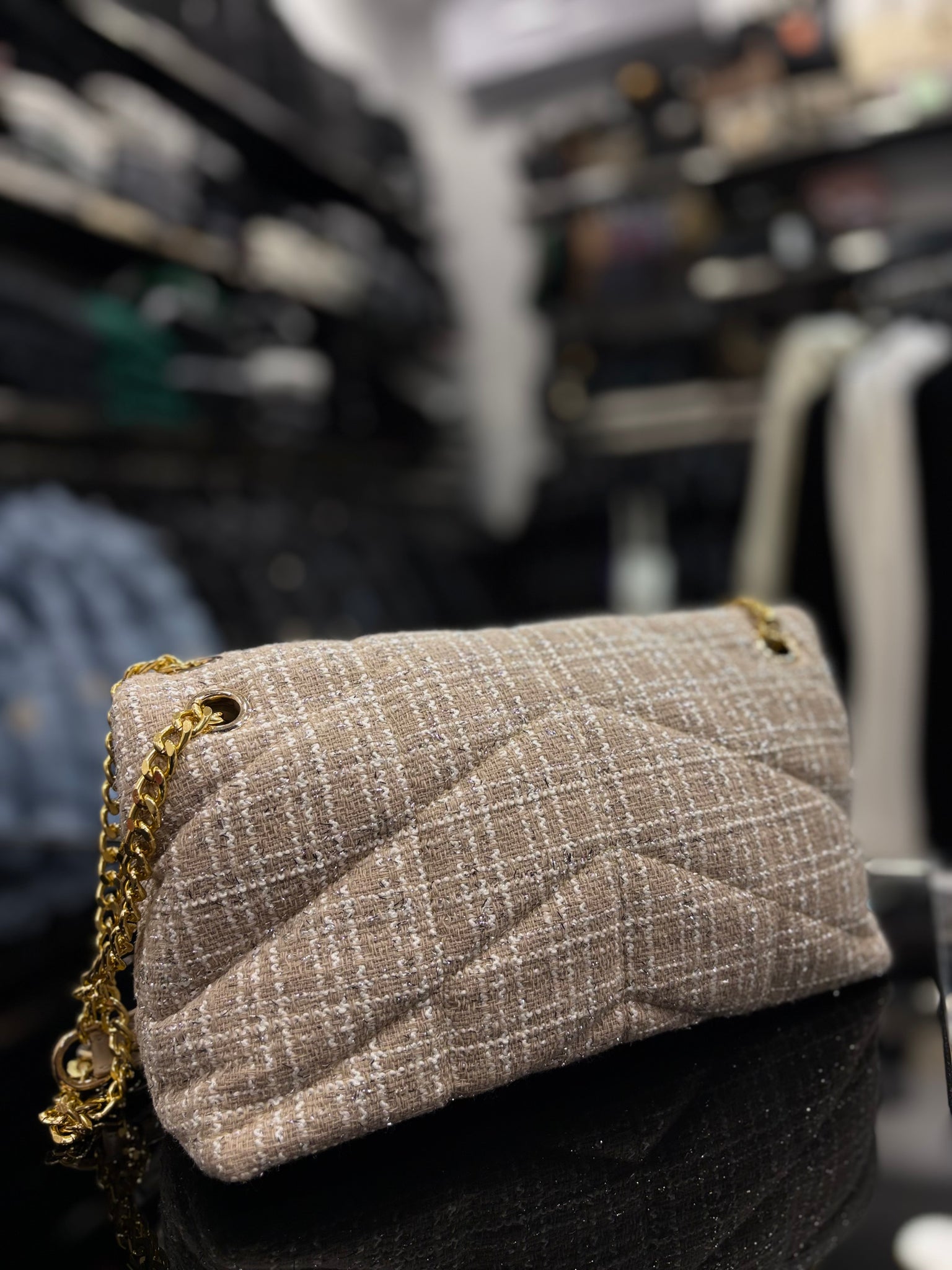 Saint Laurent Loulou shoulder beige bag