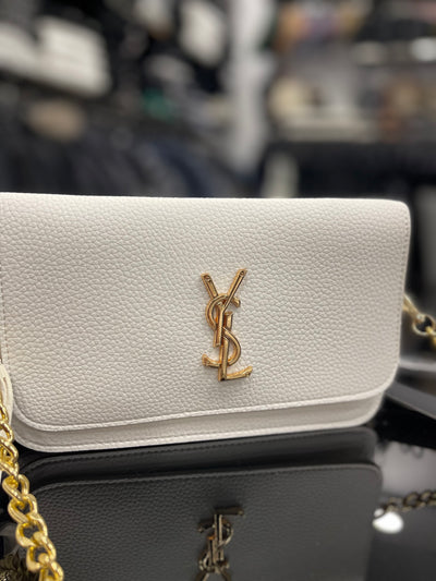 Yves Saint Laurent white bag