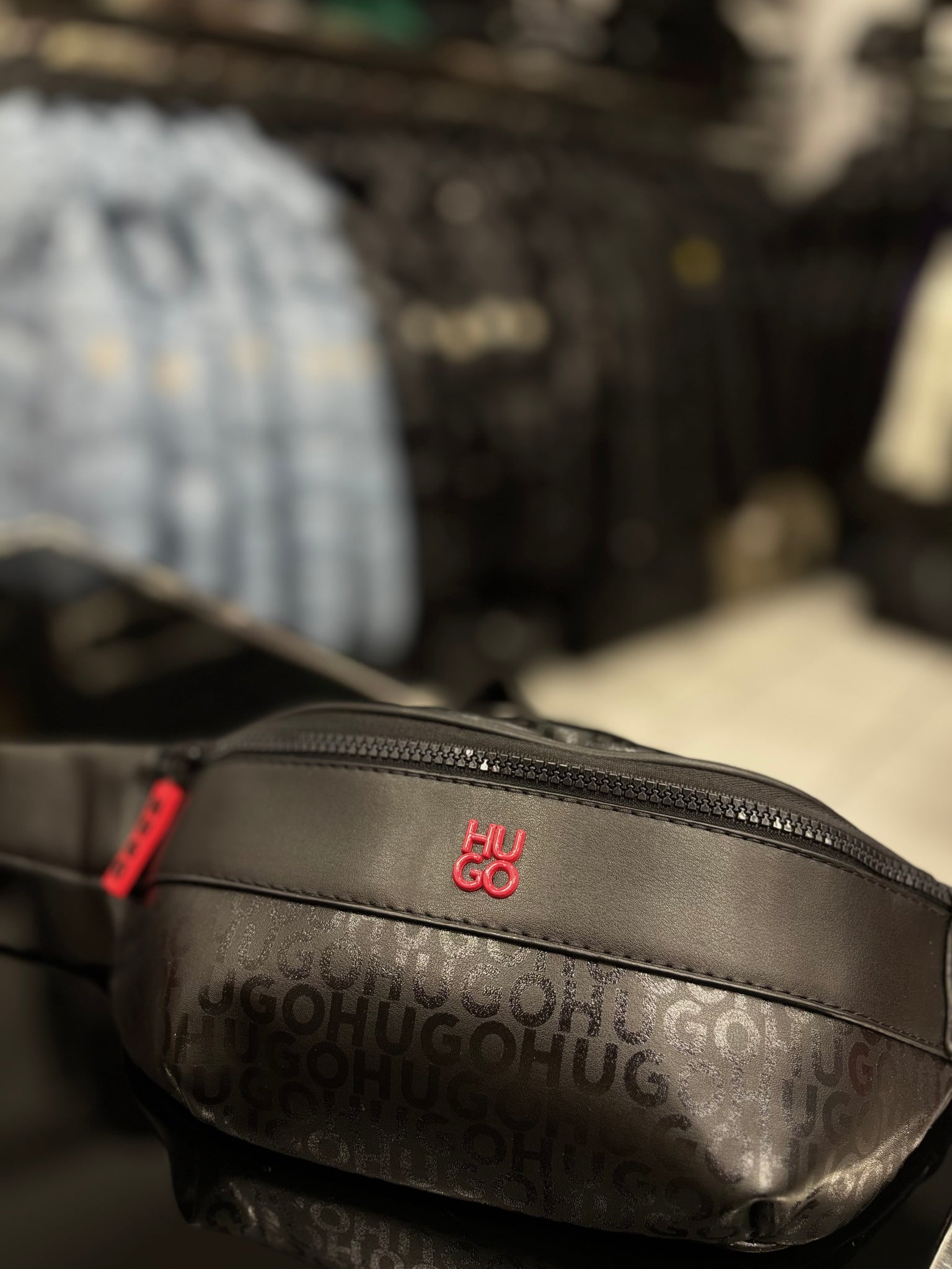 Hugo black bag μέσης/χιαστί