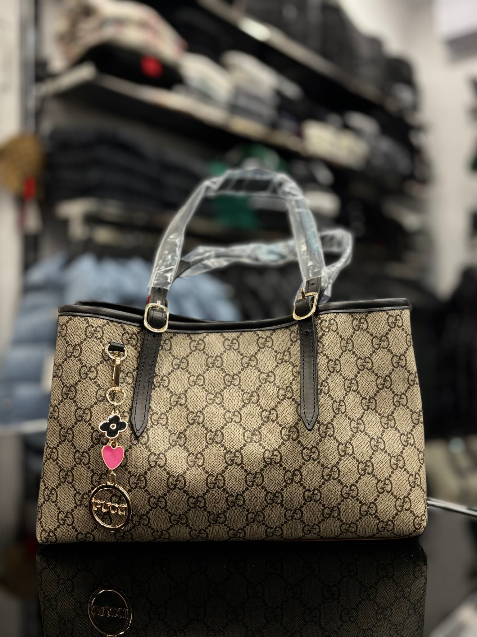 Gucci GG Emblem Tote black bag