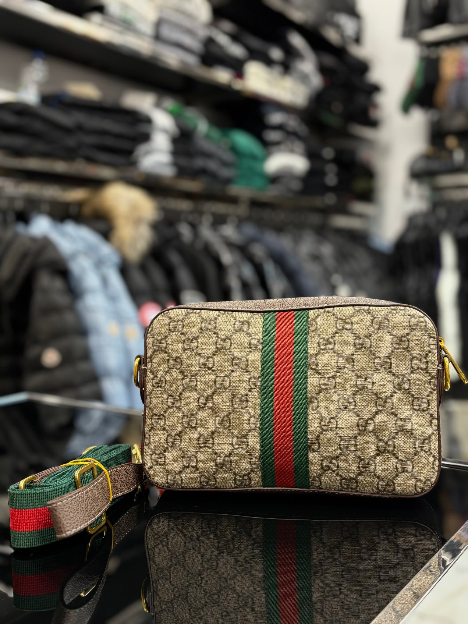 Gucci Ophidia GG Supreme brown bag ώμου/χιαστί