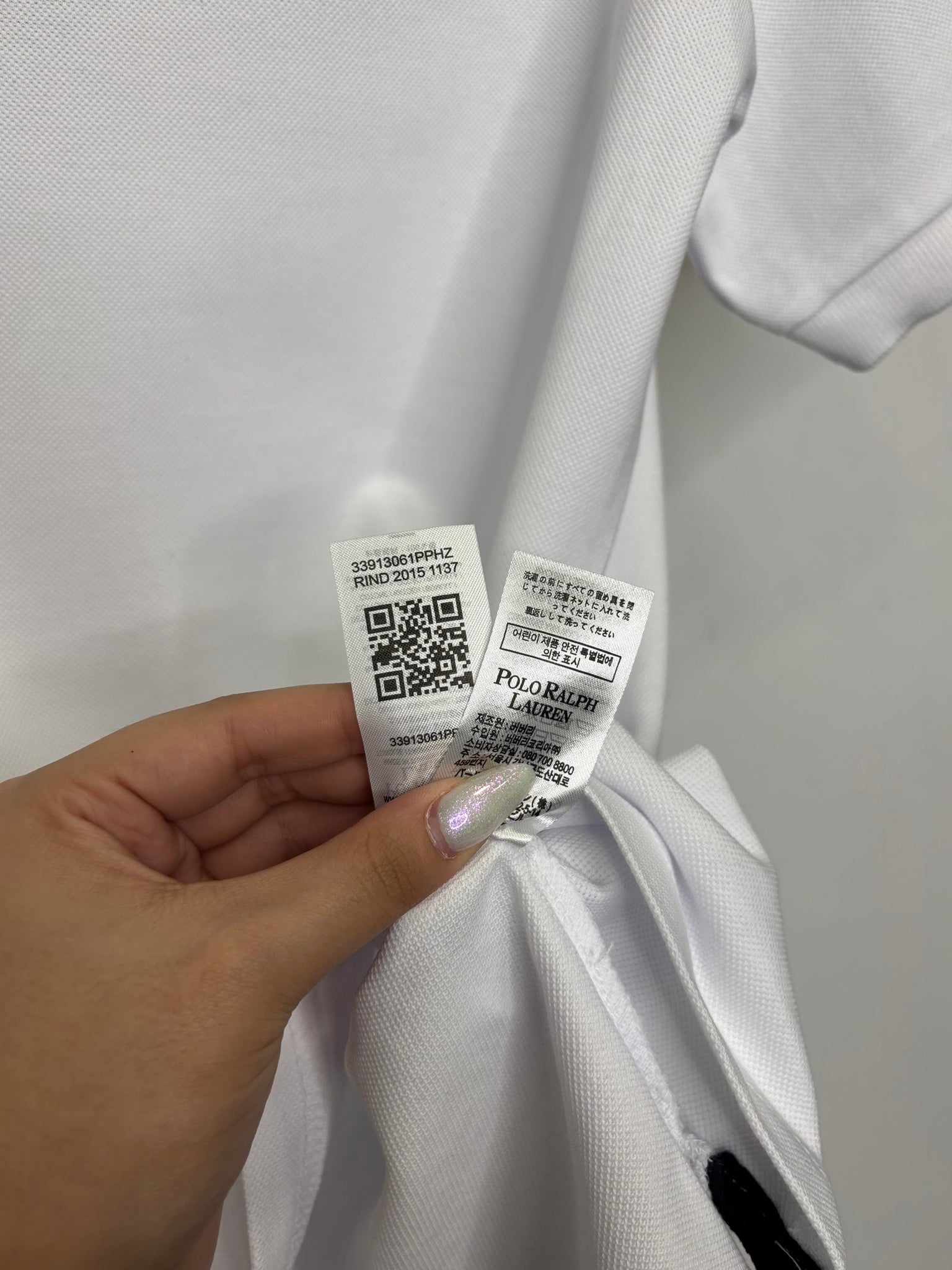 Polo Ralph Lauren white t-shirt with collar code