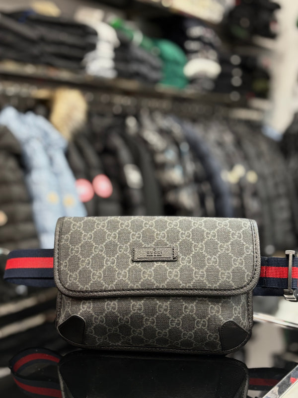 Gucci Ophidia GG Monogram black bag μέσης/χιαστί