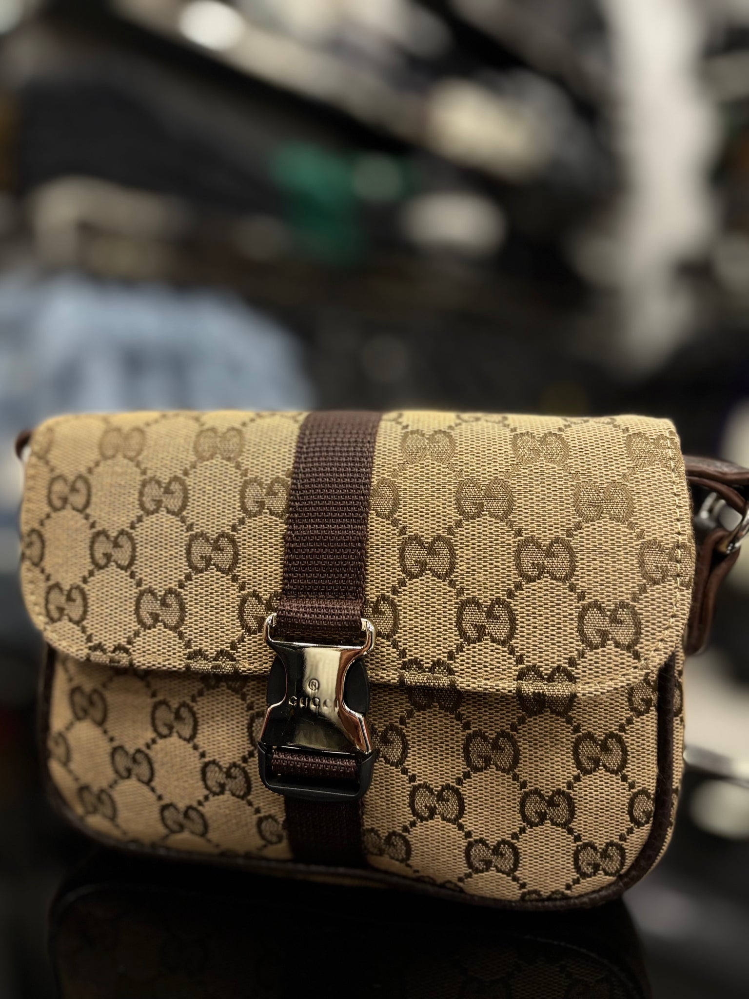 Gucci GG Canvas Mini crossbody brown bag