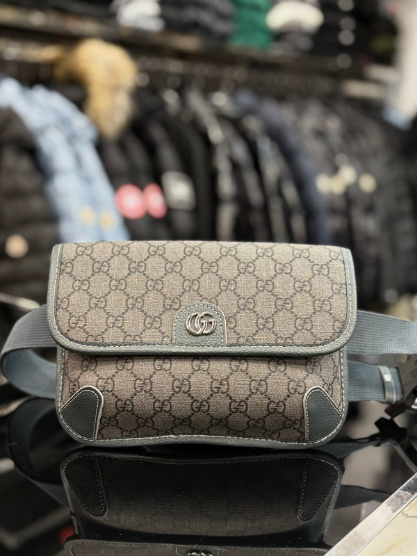 Gucci Ophidia GG Monogram grey bag μέσης/χιαστί