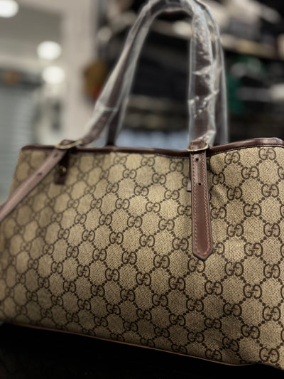 Gucci GG Emblem Tote dark brown bag