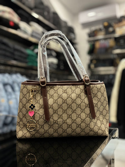 Gucci GG Emblem Tote dark brown bag